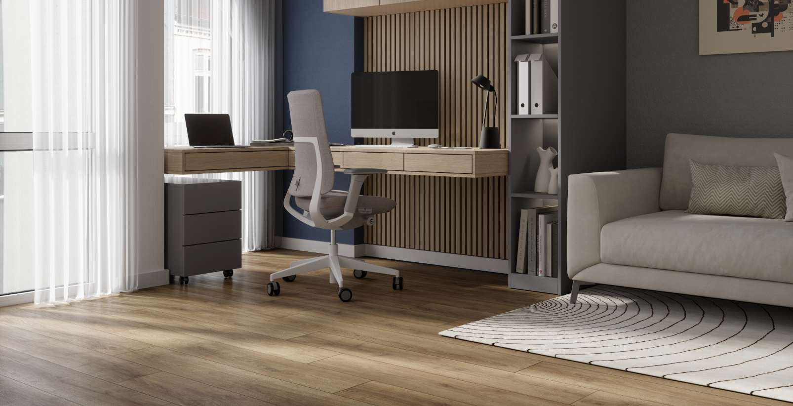 Clay Sola Oak, MW, 7 mm, Standard Plank - Room Scene